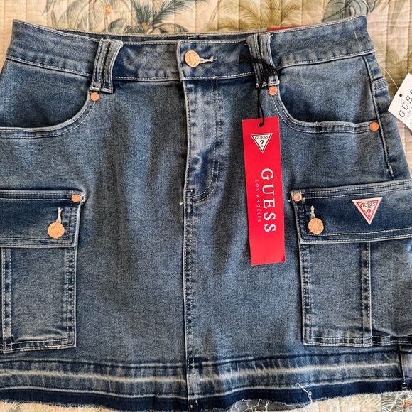 GUESS Dark Blue Denim Mini Skirt - Picture 1 of 1
